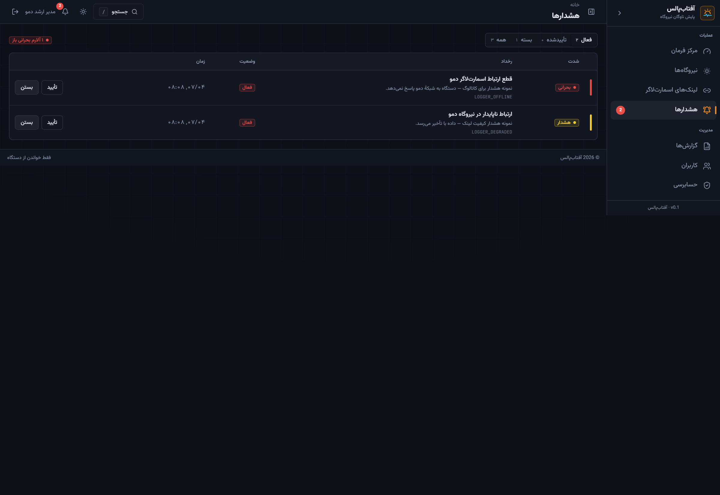 08 — Full alerts page