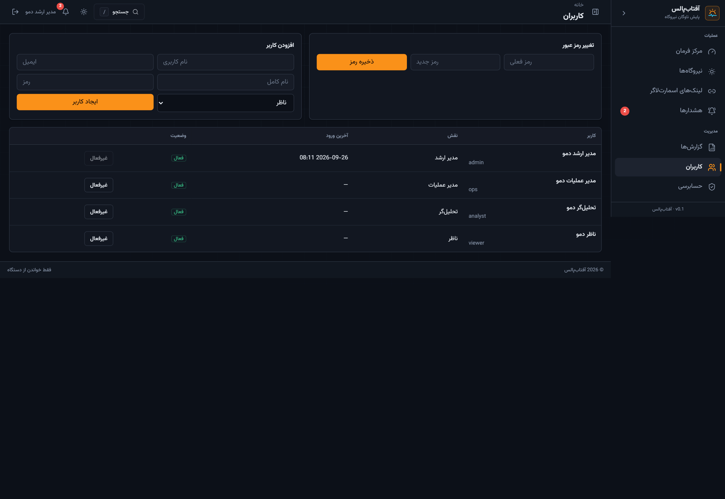 10 — Full users page